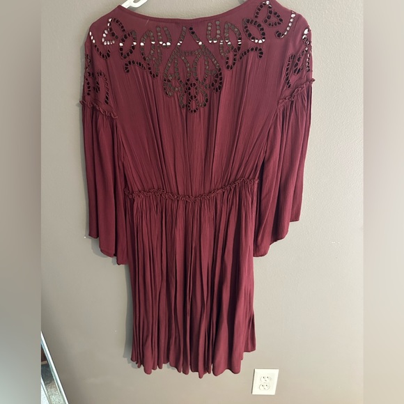 Boho burgundy red dress - Picture 2 of 4